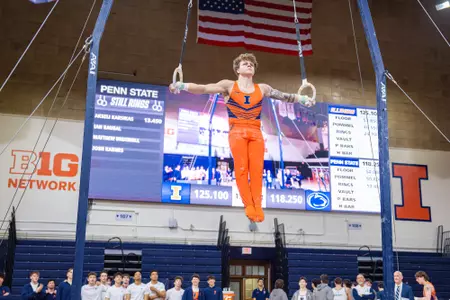 CHAMPAIGN, IL - March 08, 2025 - Men’s Gym during the meet between the Penn State Nittany Lions and the Illinois Fighting Illini at Huff Hall in Champaign, IL. Photo By Quinten Truitt