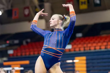 CHAMPAIGN, IL - December 05, 2025 - Piper Gow during Orange & Blue at Huff Hall in Champaign, IL. Photo By Ashley Ray/Fighting Illini