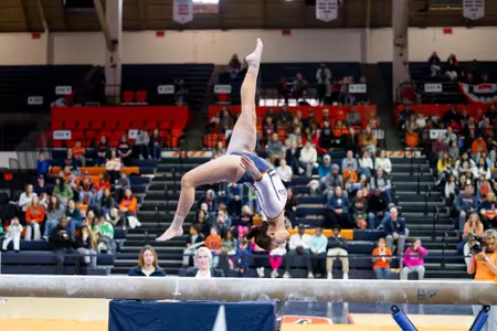 CHAMPAIGN, IL - February 01, 2026 - Rachel Goldstein during the meet between the Maryland Terrapins and the Illinois Fighting Illini at Huff Hall in Champaign, IL. Photo By Ashley Ray/Fighting Illini
