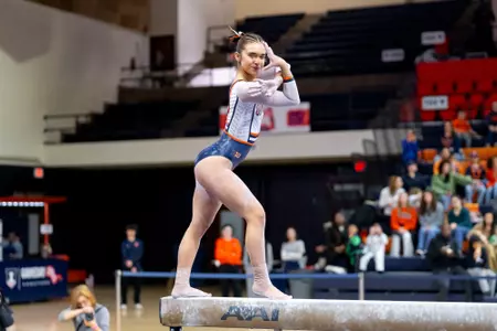 CHAMPAIGN, IL - February 01, 2026 - Rachel Goldstein during the meet between the Maryland Terrapins and the Illinois Fighting Illini at Huff Hall in Champaign, IL. Photo By Ashley Ray/Fighting Illini