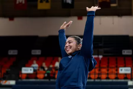 CHAMPAIGN, IL - February 01, 2026 - Eden King during the meet between the Maryland Terrapins and the Illinois Fighting Illini at Huff Hall in Champaign, IL. Photo By Ryan Shepardson/Fighting Illini