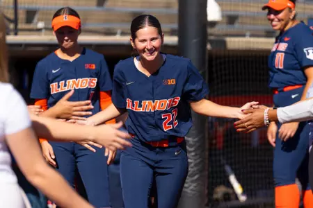 CHAMPAIGN, IL - October 12, 2025 - Outfielder Brooke Stang (#22) during the Alumni Game at Eichelberger Field in Champaign, IL. Photo By Ashley Ray/Fighting Illini