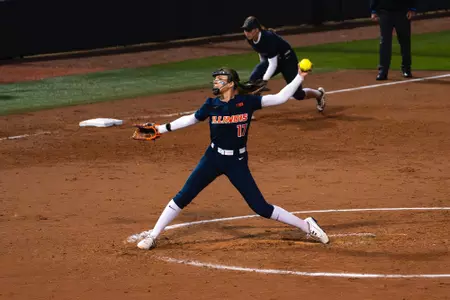 CHAMPAIGN, IL - March 13, 2026 - Left-Handed Pitcher Abby Sabalaskey (#17) during the game between the Iowa Hawkeyes and the Illinois Fighting Illini at Eichelberger Field in Champaign, IL. Photo By Knox Mynatt/Fighting Illini