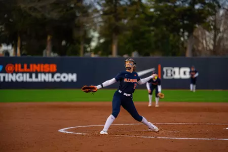 CHAMPAIGN, IL - March 13, 2026 - Left-Handed Pitcher Abby Sabalaskey (#17) during the game between the Iowa Hawkeyes and the Illinois Fighting Illini at Eichelberger Field in Champaign, IL. Photo By Quinten Truitt