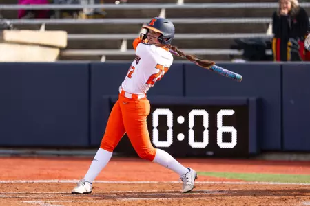 CHAMPAIGN, IL - March 14, 2026 - Outfielder Brooke Stang (#22) during the game between the Iowa Hawkeyes and the Illinois Fighting Illini at Eichelberger Field in Champaign, IL. Photo By Ashley Ray/Fighting Illini