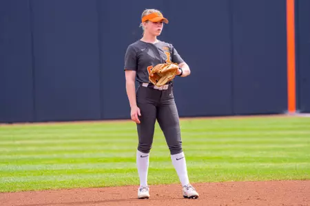 CHAMPAIGN, IL - March 22, 2026 - Infielder Ady Kiddy (#6) during the game between the Northwestern Wildcats and the Illinois Fighting Illini at Eichelberger Field in Champaign, IL. Photo By Lucas Sun