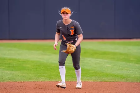 CHAMPAIGN, IL - March 22, 2026 - Infielder Ady Kiddy (#6) during the game between the Northwestern Wildcats and the Illinois Fighting Illini at Eichelberger Field in Champaign, IL. Photo By Lucas Sun
