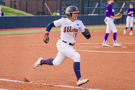 CHAMPAIGN, IL - March 24, 2026 - Infielder Keirys Click (#8) during the game between the Northern Iowa Panthers and the Illinois Fighting Illini at Eichelberger Field in Champaign, IL. Photo By Eason Zhou/Fighting Illini