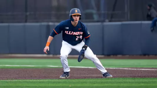 CHAMPAIGN, IL - February 25, 2026 - Outfielder Nick Groves (#29) during the game between the Lindenwood Lions and the Illinois Fighting Illini at Illinois Field in Champaign, IL. Photo By Ashley Ray/Fighting Illini