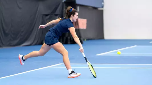 CHAMPAIGN, IL - March 02, 2026 - Tess Bucher during the match between the UMKC Kangaroos and the Illinois Fighting Illini at Atkins Tennis Center in Champaign, IL. Photo By Ashley Ray/Fighting Illini