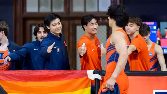 CHAMPAIGN, IL - March 07, 2026 - Brandon Dang, Ryan Vanichtheeranont during the meet between the Ohio State Buckeyes and the Illinois Fighting Illini at Huff Hall in Champaign, IL. Photo By Ashley Ray/Fighting Illini