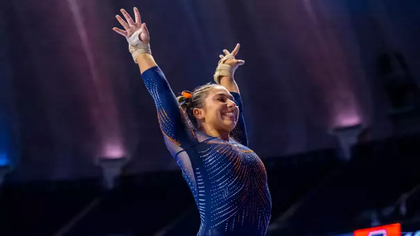 CHAMPAIGN, IL - March 20, 2026 - Eden King during the Big Tens Championship at State Farm Center in Champaign, IL. Photo By Lucas Sun