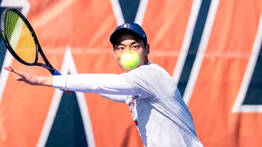 CHAMPAIGN, IL - April 05, 2026 - Kenta Miyoshi during the match between the Purdue Boilermakers and the Illinois Fighting Illini at Atkins Tennis Center in Champaign, IL. Photo By Knox Mynatt/Fighting Illini