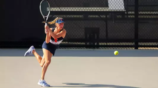 COLUMBUS, OHIO - APRIL 24: Kimiko Cooper during the quarterfinals of the 2026 Big Ten Women’s Tennis Championships at the Ty Tucker Tennis Center on April 24, 2026 in Columbus, Ohio. (Photo by Kirk Irwin Big Ten/University Images via Getty Images)