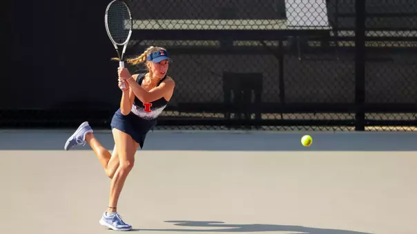 COLUMBUS, OHIO - APRIL 24: Kimiko Cooper during the quarterfinals of the 2026 Big Ten Women’s Tennis Championships at the Ty Tucker Tennis Center on April 24, 2026 in Columbus, Ohio. (Photo by Kirk Irwin Big Ten/University Images via Getty Images)