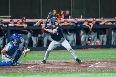 CHAMPAIGN, IL - October 02, 2025 - Infielder Lucas Krebs during the game between the Eastern Illinois Panthers and the Illinois Fighting Illini at Illinois Field in Champaign, IL. Photo By Eason Zhou/Fighting Illini