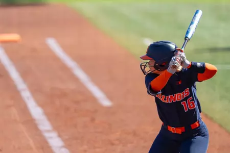CHAMPAIGN, IL - October 12, 2025 - Outfielder Ella Cady (#16) during the Alumni Game at Eichelberger Field in Champaign, IL. Photo By Ashley Ray/Fighting Illini