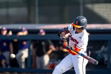 CHAMPAIGN, IL - March 10, 2026 - Left Handed Pitcher / Outfielder Brayden Mazzacano (#6) during the game between the Western Illinois Leathernecks and the Illinois Fighting Illini at Illinois Field in Champaign, IL. Photo By Ashley Ray/Fighting Illini