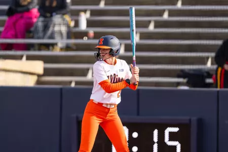 CHAMPAIGN, IL - March 14, 2026 - Outfielder Brooke Stang (#22) during the game between the Iowa Hawkeyes and the Illinois Fighting Illini at Eichelberger Field in Champaign, IL. Photo By Ashley Ray/Fighting Illini