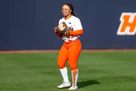 CHAMPAIGN, IL - March 14, 2026 - Outfielder Fae Cornish (#23) during the game between the Iowa Hawkeyes and the Illinois Fighting Illini at Eichelberger Field in Champaign, IL. Photo By Ashley Ray/Fighting Illini