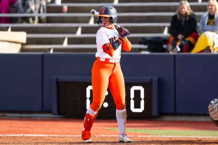 CHAMPAIGN, IL - March 14, 2026 - Outfielder Skylar Brennan (#24) during the game between the Iowa Hawkeyes and the Illinois Fighting Illini at Eichelberger Field in Champaign, IL. Photo By Ashley Ray/Fighting Illini