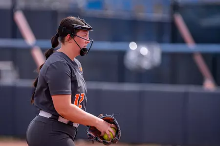 CHAMPAIGN, IL - March 22, 2026 - Right-Handed Pitcher Karley Yergler (#12) during the game between the Northwestern Wildcats and the Illinois Fighting Illini at Eichelberger Field in Champaign, IL. Photo By Lucas Sun