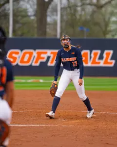CHAMPAIGN, IL - April 15, 2026 - Left-Handed Pitcher Abby Sabalaskey (#17) during the game between the SEMO Rowdy the Redhawk and the Illinois Fighting Illini at Eichelberger Field in Champaign, IL. Photo By Quinten A Truitt