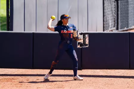 CHAMPAIGN, IL - April 25, 2026 - Outfielder Eden Echevarria (#13) during the game between the PennState SB and the Illinois Fighting Illini at Eichelberger Field in Champaign, IL. Photo By Ashley Ray/Fighting Illini