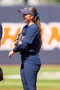 CHAMPAIGN, IL - April 25, 2026 - Infielder Gabrielle Debevec (#4) during the game between the PennState SB and the Illinois Fighting Illini at Eichelberger Field in Champaign, IL. Photo By Ashley Ray/Fighting Illini