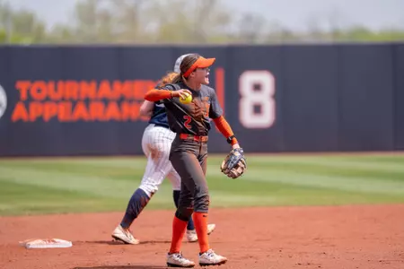 CHAMPAIGN, IL - April 26, 2026 - Infielder Ava Moore (#2) during the game between the Penn State Nittany Lions and the Illinois Fighting Illini at Eichelberger Field in Champaign, IL. Photo By Ryan Shepardson/Fighting Illini