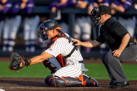 CHAMPAIGN, IL - May 09, 2026 - Catcher / First Baseman Will Johannes (#35) during the game between the Northwestern Wildcats and the Illinois Fighting Illini at Illinois Field in Champaign, IL. Photo By Ashley Ray/Fighting Illini