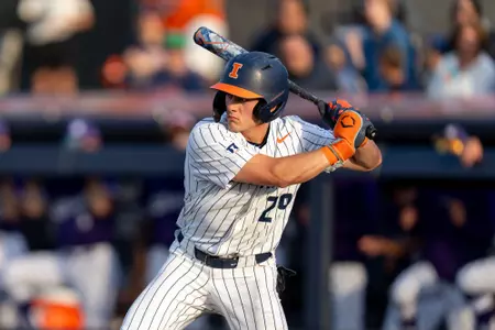 CHAMPAIGN, IL - May 09, 2026 - Outfielder Nick Groves (#29) during the game between the Northwestern Wildcats and the Illinois Fighting Illini at Illinois Field in Champaign, IL. Photo By Ashley Ray/Fighting Illini