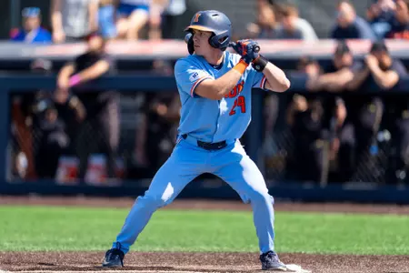CHAMPAIGN, IL - May 10, 2026 - Outfielder Nick Groves (#29) during the game between the Northwestern Wildcats and the Illinois Fighting Illini at Illinois Field in Champaign, IL. Photo By Ashley Ray/Fighting Illini