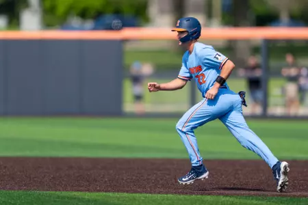 CHAMPAIGN, IL - May 10, 2026 - Outfielder Cole Warehime (#22) during the game between the Northwestern Wildcats and the Illinois Fighting Illini at Illinois Field in Champaign, IL. Photo By Ashley Ray/Fighting Illini