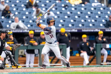 OMAHA, NE - May 19, 2026 - Infielder J.R. Nelson (#31) during the Big Ten Tournament game between the Iowa Hawkeyes and the Illinois Fighting Illini at Charles Schwab Field in Omaha, NE. Photo By Ashley Ray/Fighting Illini
