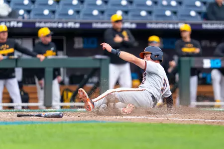 OMAHA, NE - May 19, 2026 - Infielder Kyle Schupmann (#32) during the Big Ten Tournament game between the Iowa Hawkeyes and the Illinois Fighting Illini at Charles Schwab Field in Omaha, NE. Photo By Ashley Ray/Fighting Illini