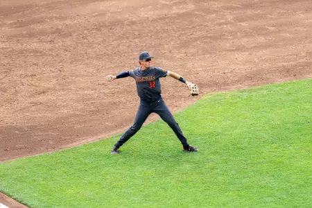 OMAHA, NE - May 20, 2026 - Infielder Kyle Schupmann (#32) during the Big Ten Tournament game between the Purdue Boilermakers and the Illinois Fighting Illini at Charles Schwab Field in Omaha, NE. Photo By Ashley Ray/Fighting Illini