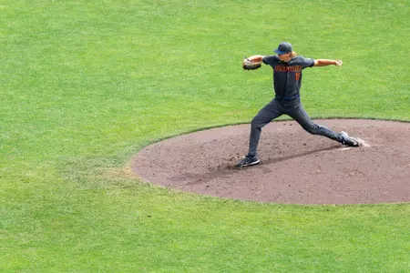 OMAHA, NE - May 20, 2026 - Left Handed Pitcher Aidan Flinn (#15) during the Big Ten Tournament game between the Purdue Boilermakers and the Illinois Fighting Illini at Charles Schwab Field in Omaha, NE. Photo By Ashley Ray/Fighting Illini
