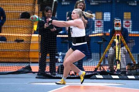CHAMPAIGN, IL - January 10, 2026 - Thrower Cecelia Young during the Illini Open at the Illinois Armory in Champaign, IL. Photo By Ashley Ray/Fighting Illini