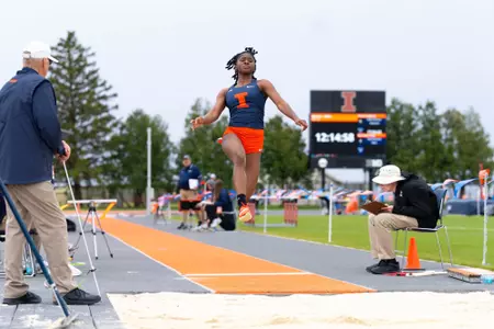 CHAMPAIGN, IL - May 08, 2026 - Jumper Sherrie Emmons during the Illini Tune Up at Demirjian Park in Champaign, IL. Photo By Ashley Ray/Fighting Illini