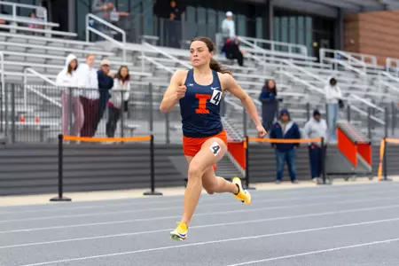 CHAMPAIGN, IL - May 08, 2026 - Sprinter Katelyn Lehnen during the Illini Tune Up at Demirjian Park in Champaign, IL. Photo By Ashley Ray/Fighting Illini