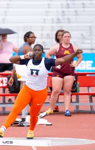 May 16, 2026 - Thrower Oluwatomilayo Akintunde during Big Ten Outdoor Championships at Nebraska Outdoor Track in Lincoln, NE. Photo By Nick Tomanelli/Fighting Illini