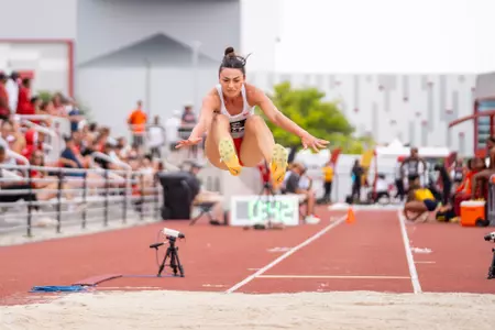 May 16, 2026 - Jumper Romi Tamir during Big Ten Outdoor Championships at Nebraska Outdoor Track in Lincoln, NE. Photo By Nick Tomanelli/Fighting Illini