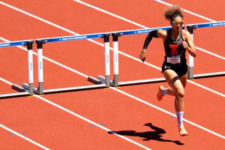EUGENE, OR - June 12, 2026 - Heptathlete JaiCieonna Gero-Holt during the NCAA Outdoor National Championship at Hayward Field in Eugene, OR. Photo By Ashley Ray/Fighting Illini