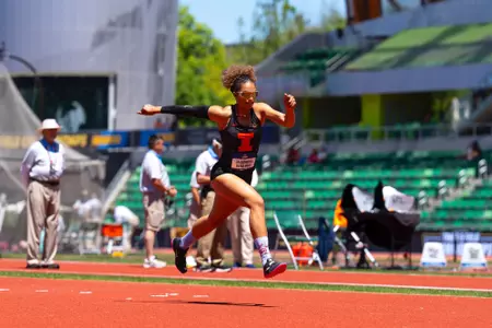 EUGENE, OR - June 12, 2026 - Heptathlete JaiCieonna Gero-Holt during the NCAA Outdoor National Championship at Hayward Field in Eugene, OR. Photo By Ashley Ray/Fighting Illini