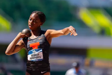 EUGENE, OR - June 12, 2026 - Heptathlete Meagan Humphries during the NCAA Outdoor National Championship at Hayward Field in Eugene, OR. Photo By Ashley Ray/Fighting Illini