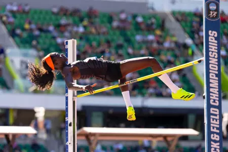 EUGENE, OR - June 12, 2026 - Jumper Rose Yeboah during the NCAA Outdoor National Championship at Hayward Field in Eugene, OR. Photo By Ashley Ray/Fighting Illini