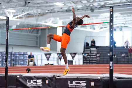 INDIANAPOLIS, IN - February 28, 2026 - Jumper Kennedy Ocansey during the Big Ten Championship at Fall Creek Pavilion in Indianapolis, IN. Photo By Ashley Ray/Fighting Illini