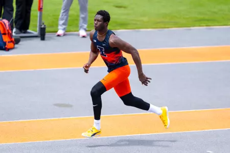 CHAMPAIGN, IL - May 02, 2026 - Jumper Kennedy Ocansey during the Gary Wieneke Memorial Meet at Demirjian Park in Champaign, IL. Photo By Ashley Ray/Fighting Illini