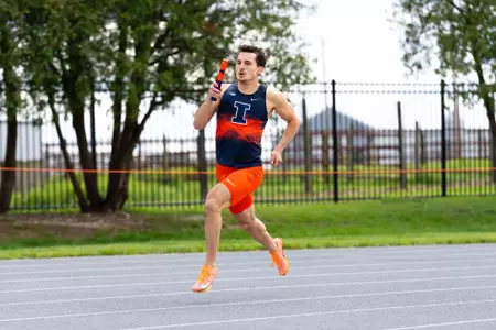 CHAMPAIGN, IL - May 02, 2026 - Sprinter Tadeas Placek during Gary Wieneke Memorial Meet at Demirjian Park in Champaign, IL. Photo By Ashley Ray/Fighting Illini